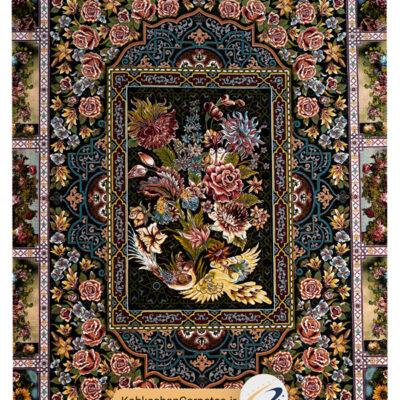 فرش رنگی 1000 شانه طرح باغ ارم - فرش کهکشان