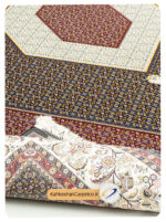 فرش 1200 شانه رنگی مشکی طرح بیجار - فرش کهکشان