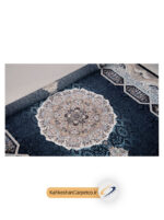 فرش 1200 شانه رنگی مشکی طرح هالیدی - فرش کهکشان