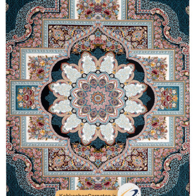 فرش طرح حوض نقره رنگی 1000 شانه - فرش کهکشان