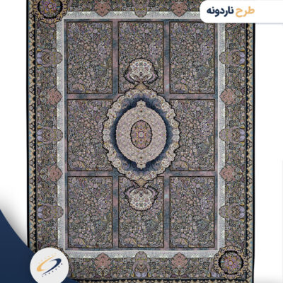 فرش رنگی مشکی 1200 شانه طرح ناردونه - فرش کهکشان