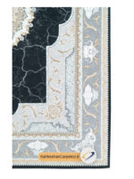 لبه فرش 1000 شانه طرح نسیم رنگ زغالی - فرش کهکشان