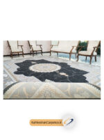 فرش 1000 شانه طرح نسیم رنگ زغالی - فرش کهکشا